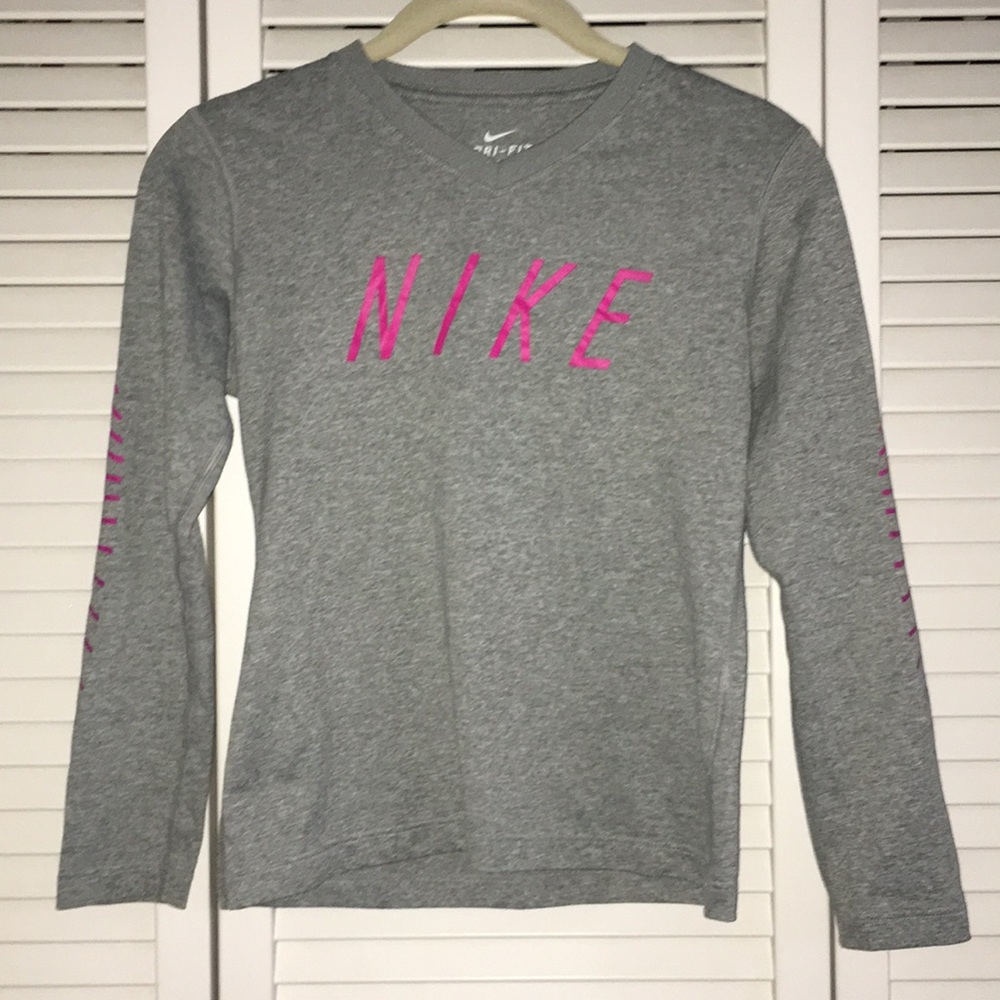 Nike Girls Grey DriFit Longsleeve